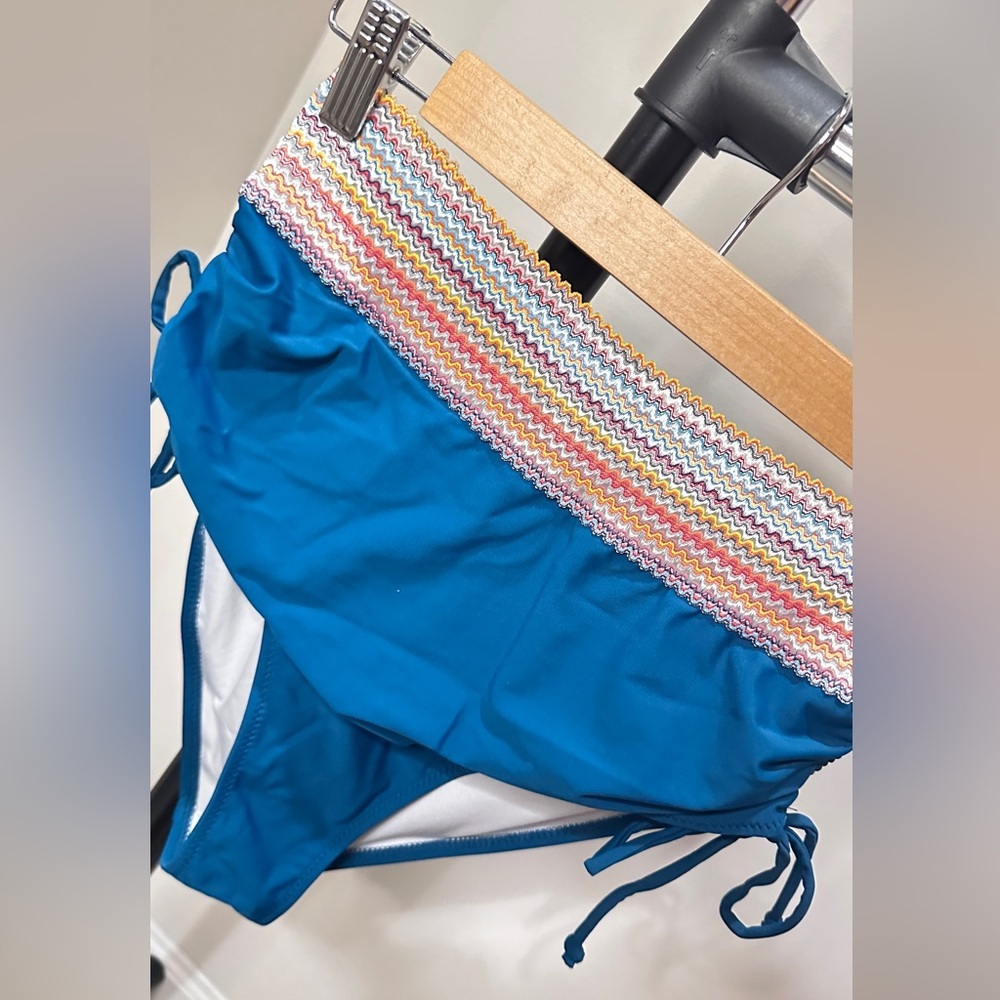 Blue and Multicolor Women's Bikini Set - Picture 2 of 5